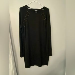 Black fitted mini dress